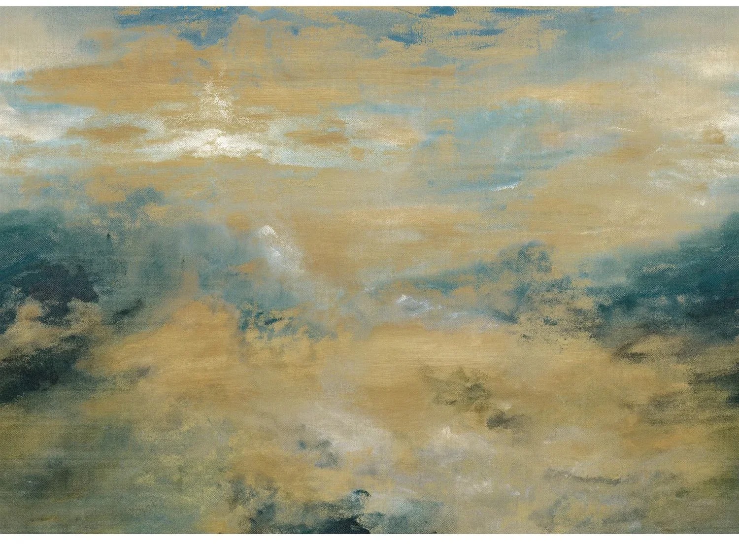Heure dorée von Casamance mit einer weitläufigen Wolkenlandschaft in Blaugrün, Goldgelb und Grau.